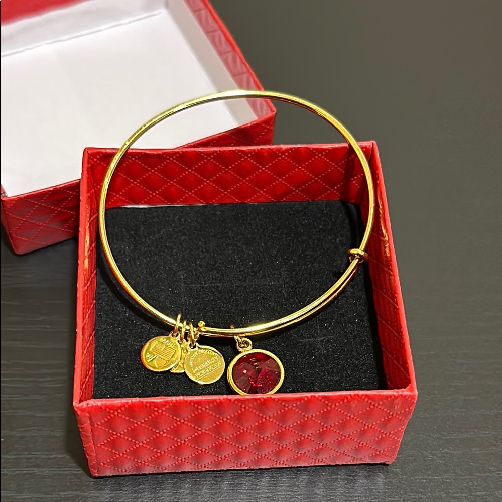 Alex and Ani January birthstone gold bracelet
